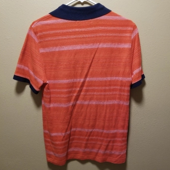 NWOT Men's Original Penguin Orange and Blue Striped Polo - M - Picture 3 of 3